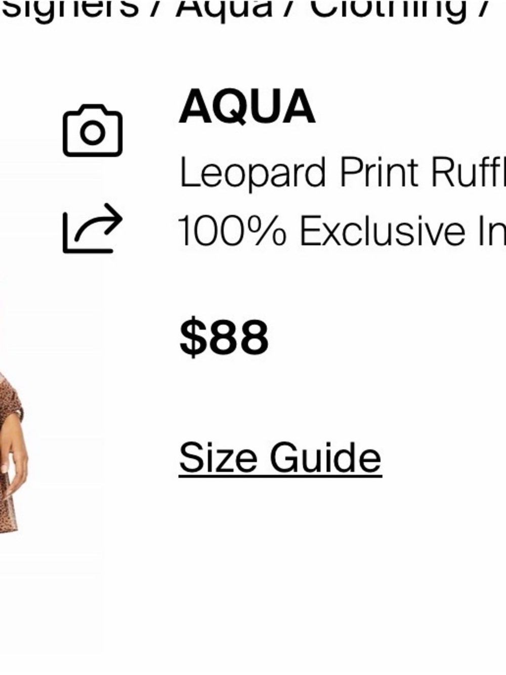 AQUA Leopard Print Ruffled Mini Dress - Picture 2 of 5